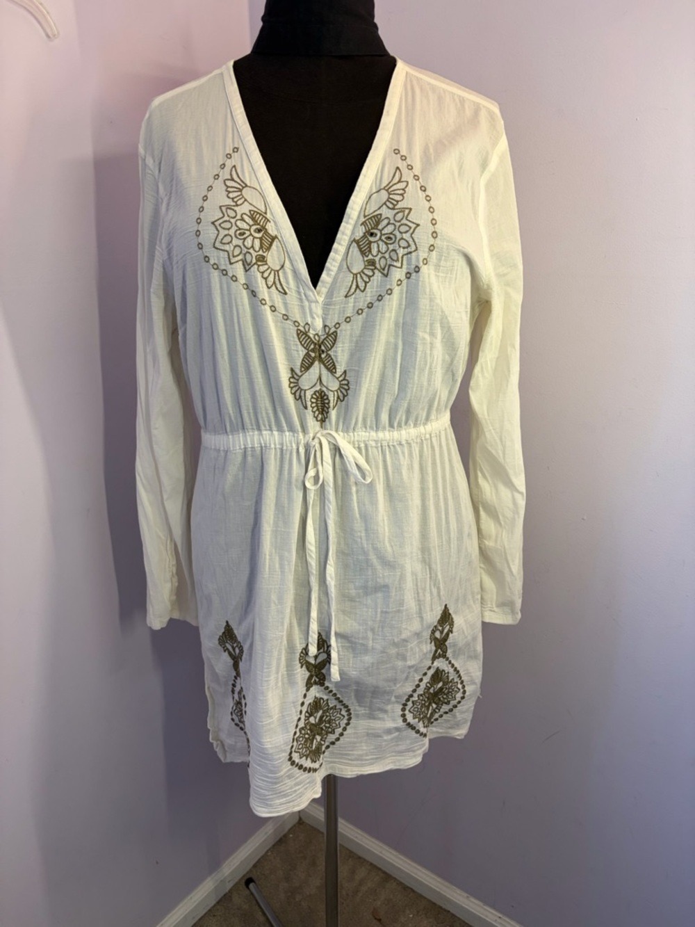 Athleta Coverup Embroidered Dress,Size XL